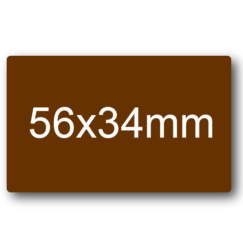 wereinaristea EtichetteAutoadesive 56x34mm(34x56) Carta MARRONE, adesivo permanente, su foglietti da cm 15,2x12,5. 8 etichette per foglietto.