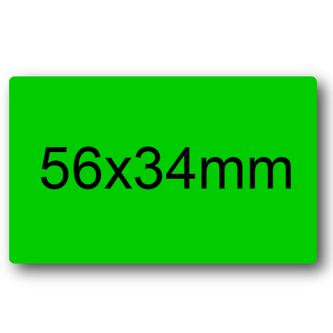 wereinaristea EtichetteAutoadesive 56x34mm(34x56) Carta VERDE, adesivo permanente, su foglietti da cm 15,2x12,5. 8 etichette per foglietto.