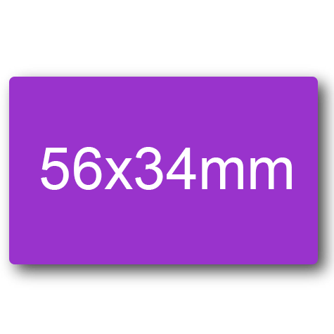 wereinaristea EtichetteAutoadesive 56x34mm(34x56) Carta VIOLA, adesivo permanente, su foglietti da cm 15,2x12,5. 8 etichette per foglietto.