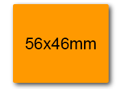 wereinaristea EtichetteAutoadesive 56x46mm(46x56) Carta ARANCIONE, adesivo permanente, su foglietti da cm 15,2x12,5. 6 etichette per foglietto.