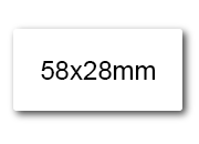 wereinaristea EtichetteAutoadesive 58x27mm(27x58) Carta BIANCO, adesivo permanente, su foglietti da cm 15,2x12,5. 10 etichette per foglietto SOG10043