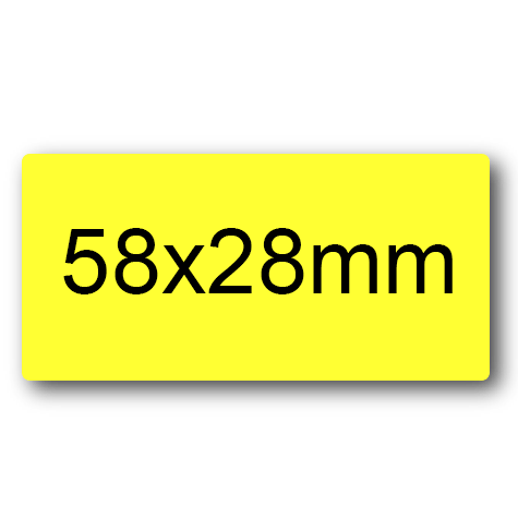 wereinaristea EtichetteAutoadesive 58x27mm(27x58) Carta GIALLO, adesivo permanente, su foglietti da cm 15,2x12,5. 10 etichette per foglietto.
