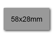 wereinaristea EtichetteAutoadesive 58x27mm(27x58) Carta GRIGIO, adesivo permanente, su foglietti da cm 15,2x12,5. 10 etichette per foglietto sog10043gr