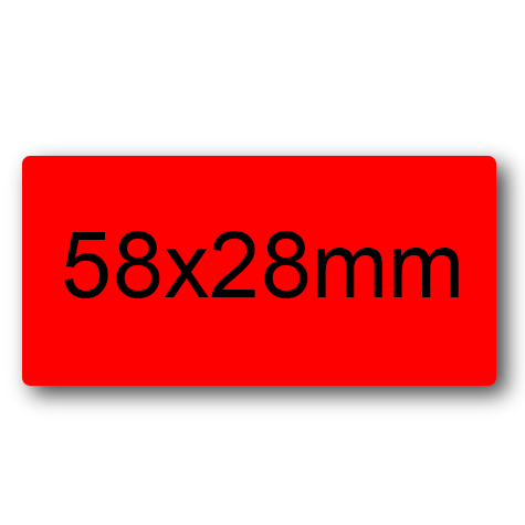 wereinaristea EtichetteAutoadesive 58x27mm(27x58) Carta ROSSO, adesivo permanente, su foglietti da cm 15,2x12,5. 10 etichette per foglietto.