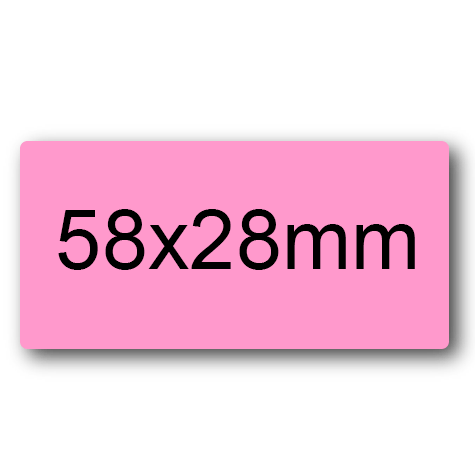 wereinaristea EtichetteAutoadesive 58x27mm(27x58) Carta ROSA, adesivo permanente, su foglietti da cm 15,2x12,5. 10 etichette per foglietto.