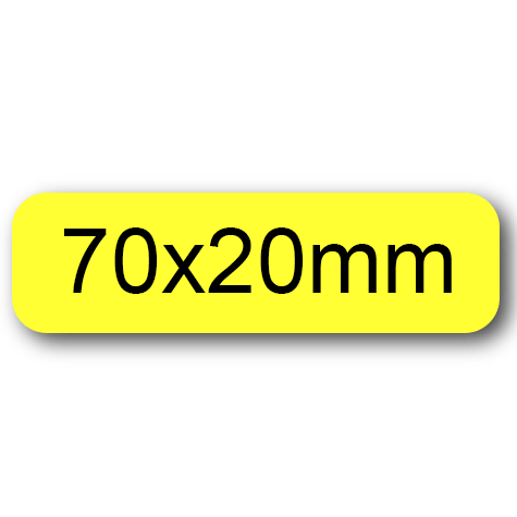 wereinaristea EtichetteAutoadesive 70x20mm(20x70) Carta GIALLO, adesivo permanente, su foglietti da cm 15,2x12,5. 10 etichette per foglietto.