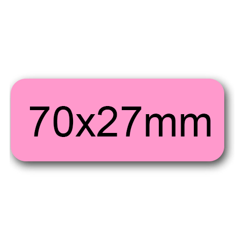 wereinaristea EtichetteAutoadesive 70x27mm(27x70) Carta ROSA, adesivo permanente, su foglietti da cm 15,2x12,5. 8 etichette per foglietto.