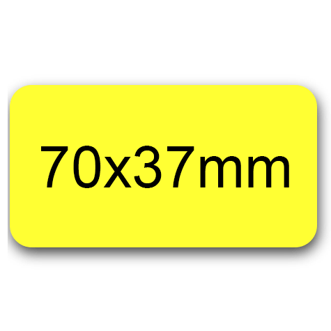 wereinaristea EtichetteAutoadesive 70x37mm(37x70) Carta GIALLO, adesivo permanente, su foglietti da cm 15,2x12,5. 6 etichette per foglietto.