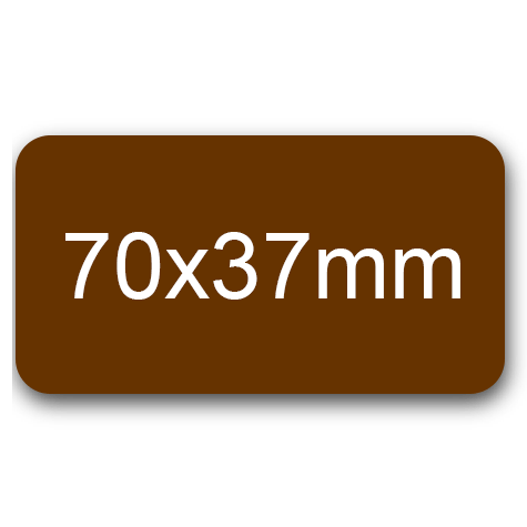 wereinaristea EtichetteAutoadesive 70x37mm(37x70) Carta MARRONE, adesivo permanente, su foglietti da cm 15,2x12,5. 6 etichette per foglietto.