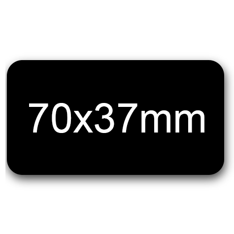 wereinaristea EtichetteAutoadesive 70x37mm(37x70) Carta NERO, adesivo permanente, su foglietti da cm 15,2x12,5. 6 etichette per foglietto.