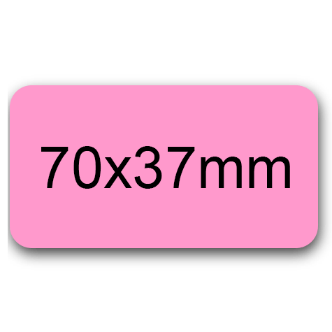 wereinaristea EtichetteAutoadesive 70x37mm(37x70) Carta ROSA, adesivo permanente, su foglietti da cm 15,2x12,5. 6 etichette per foglietto.