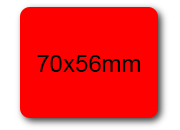 wereinaristea Etichette autoadesive mm 70x56 (56x70) ROSSO, adesivo permanente, su foglietti da cm 15,2x12,5. 4 etichette per foglietto.
