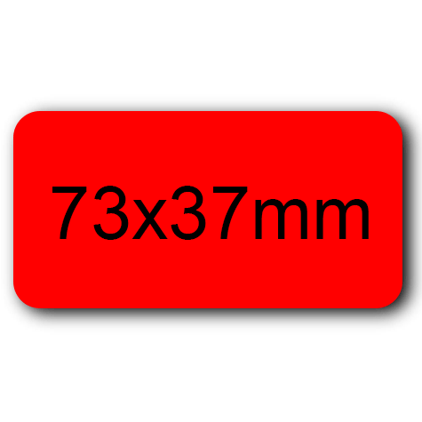 wereinaristea EtichetteAutoadesive 73x37mm(37x73) Carta ROSSO, adesivo permanente, su foglietti da cm 15,2x12,5. 6 etichette per foglietto.
