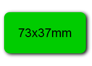 wereinaristea EtichetteAutoadesive 73x37mm(37x73) Carta VERDE, adesivo permanente, su foglietti da cm 15,2x12,5. 6 etichette per foglietto.