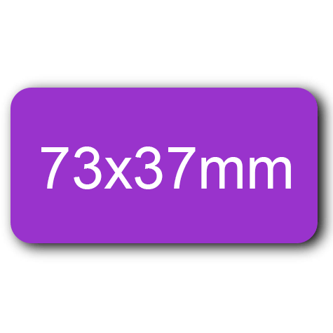 wereinaristea EtichetteAutoadesive 73x37mm(37x73) Carta VIOLA, adesivo permanente, su foglietti da cm 15,2x12,5. 6 etichette per foglietto.