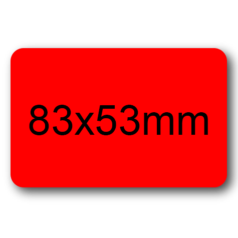 wereinaristea Etichette autoadesive mm 83x53 (53x83) ROSSO, adesivo permanente, su foglietti da cm 15,2x12,5. 3 etichette per foglietto.