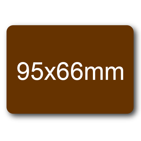 wereinaristea Etichette autoadesive mm 95x66 (66x95) MARRONE, adesivo permanente, su foglietti da cm 15,2x12,5. 2 etichette per foglietto.
