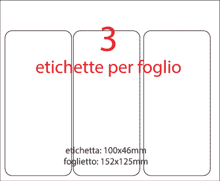 wereinaristea EtichetteAutoadesive 100x46mm(46x100) Carta ROSA, adesivo permanente, su foglietti da cm 15,2x12,5. 3 etichette per foglietto.