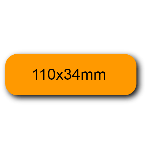 wereinaristea EtichetteAutoadesive 110x34mm(34x110) Carta ARANCIONE, adesivo permanente, su foglietti da cm 15,2x12,5. 4 etichette per foglietto.