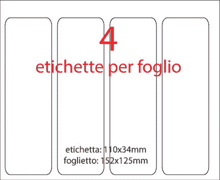 wereinaristea EtichetteAutoadesive 110x34mm(34x110) Carta ROSA, adesivo permanente, su foglietti da cm 15,2x12,5. 4 etichette per foglietto.