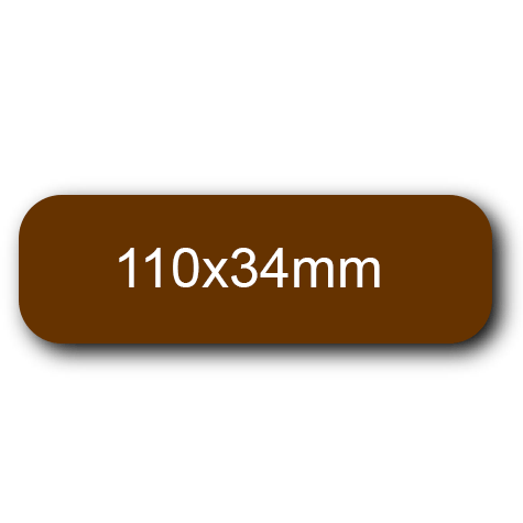 wereinaristea EtichetteAutoadesive 110x34mm(34x110) Carta MARRONE adesivo permanente, su foglietti da cm 15,2x12,5. 4 etichette per foglietto.