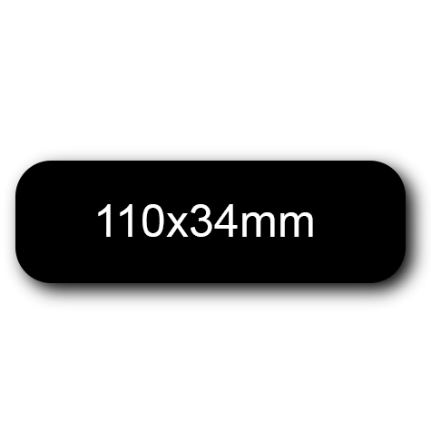 wereinaristea EtichetteAutoadesive 110x34mm(34x110) Carta NERO, adesivo permanente, su foglietti da cm 15,2x12,5. 4 etichette per foglietto.