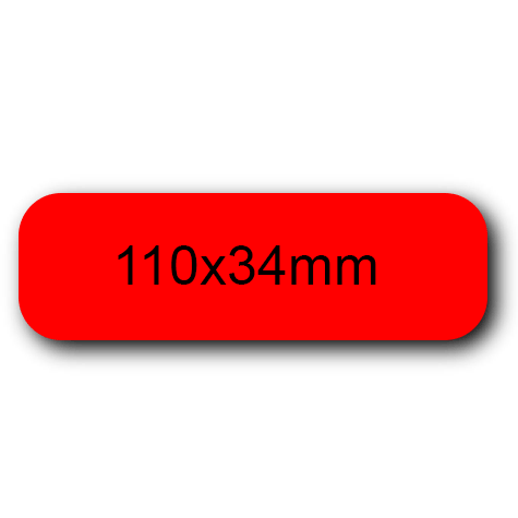 wereinaristea EtichetteAutoadesive 110x34mm(34x110) Carta ROSSO, adesivo permanente, su foglietti da cm 15,2x12,5. 4 etichette per foglietto.