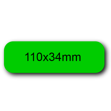 wereinaristea EtichetteAutoadesive 110x34mm(34x110) Carta VERDE, adesivo permanente, su foglietti da cm 15,2x12,5. 4 etichette per foglietto.