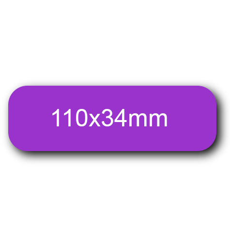 wereinaristea EtichetteAutoadesive 110x34mm(34x110) Carta VIOLA, adesivo permanente, su foglietti da cm 15,2x12,5. 4 etichette per foglietto.