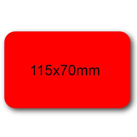 wereinaristea EtichetteAutoadesive 115x70mm(70x115) Carta ROSSO, adesivo permanente, su foglietti da cm 15,2x12,5. 2 etichette per foglietto.