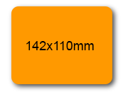 wereinaristea EtichetteAutoadesive 142x110mm(110x142) Carta ARANCIONE, adesivo permanente, su foglietti da cm 15,2x12,5. 1 etichette per foglietto.