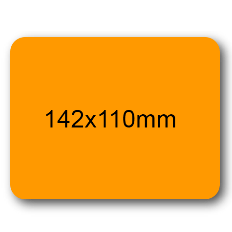 wereinaristea EtichetteAutoadesive 142x110mm(110x142) Carta ARANCIONE, adesivo permanente, su foglietti da cm 15,2x12,5. 1 etichette per foglietto.