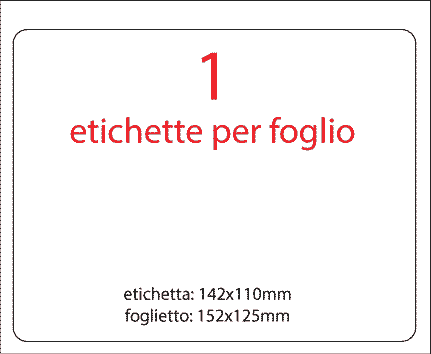 wereinaristea EtichetteAutoadesive 142x110mm(110x142) Carta GIALLO, adesivo permanente, su foglietti da cm 15,2x12,5. 1 etichette per foglietto.