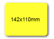 wereinaristea EtichetteAutoadesive 142x110mm(110x142) Carta GIALLO, adesivo permanente, su foglietti da cm 15,2x12,5. 1 etichette per foglietto.