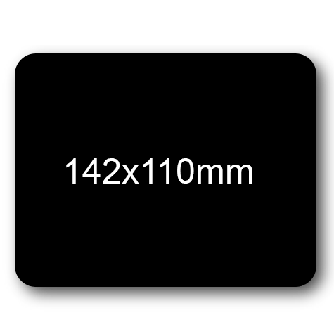 wereinaristea EtichetteAutoadesive 142x110mm(110x142) Carta NERO, adesivo permanente, su foglietti da cm 15,2x12,5. 1 etichette per foglietto.