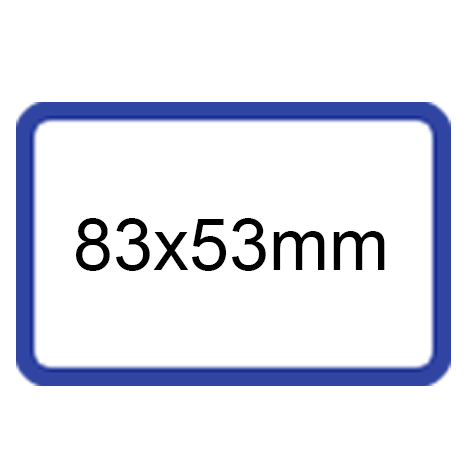 wereinaristea EtichetteAutoadesive 83x53mm(53x83) Carta BIANCO bordato BLU, adesivo permanente, su foglietti da cm 15,2x12,5. 3 etichette per foglietto.