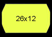 gbc Etichette 26x16 prezzatrice, GIALLO FLUORESCENTE adesivo PERMANENTE, a onda, Markin, per prezzatrici Motex 2616, Airex Meto Prix, Tovel, Open.