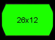 gbc Etichette 26x12 per prezzatrice, VERDEfluo VERDE FLUORESCENTI, adesivo PERMANENTE, a onda, Markin, per prezzatrici Motex 2612, Airex Meto Prix, Tovel, Open KOIX350pmc2612VE
