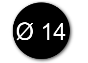 wereinaristea EtichetteAutoadesive rotonde, diametro 14 NERO, adesivo permanente, su foglietti da cm 15,2x12,5. 63 etichette per foglietto SOG10005NE