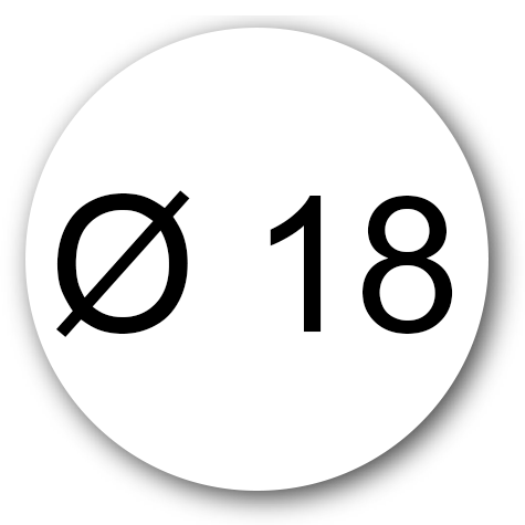 wereinaristea EtichetteAutoadesive rotonde, diametro 18 BIANCO, adesivo permanente, su foglietti da cm 15,2x12,5. 42 etichette per foglietto.