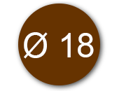 wereinaristea EtichetteAutoadesive rotonde, diametro 18 MARRONE, adesivo permanente, su foglietti da cm 15,2x12,5. 42 etichette per foglietto.