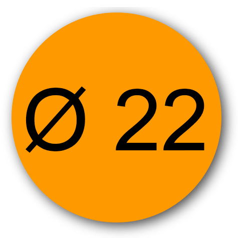 wereinaristea EtichetteAutoadesive rotonde, diametro 22 ARANCIONE, adesivo permanente, su foglietti da cm 15,2x12,5. 30 etichette per foglietto.