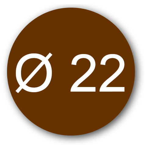 wereinaristea EtichetteAutoadesive rotonde, diametro 22 MARRONE, adesivo permanente, su foglietti da cm 15,2x12,5. 30 etichette per foglietto.