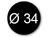 wereinaristea EtichetteAutoadesive rotonde, diametro 34 NERO, adesivo permanente, su foglietti da cm 15,2x12,5. 12 etichette per foglietto SOG10009NE