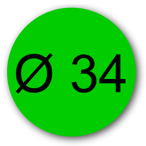 wereinaristea EtichetteAutoadesive rotonde, diametro 34 VERDE, adesivo permanente, su foglietti da cm 15,2x12,5. 12 etichette per foglietto.