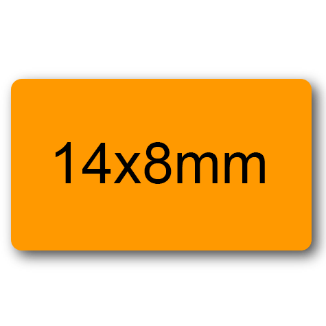 wereinaristea EtichetteAutoadesive, 14x8mm(8x14) CartaARANCIONE Adesivo permanente, su foglietti da 152x125mm. 108 etichette per foglietto.