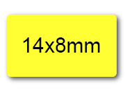 wereinaristea EtichetteAutoadesive, 14x8mm(8x14) CartaGIALLA Adesivo permanente, su foglietti da 152x125mm. 108 etichette per foglietto.