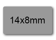 wereinaristea EtichetteAutoadesive, 14x8mm(8x14) CartaGRIGIA Adesivo permanente, su foglietti da 152x125mm. 108 etichette per foglietto SOG10010gr