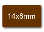 wereinaristea EtichetteAutoadesive, 14x8mm(8x14) CartaMARRONE Adesivo permanente, su foglietti da 152x125mm. 108 etichette per foglietto SOG10010ma