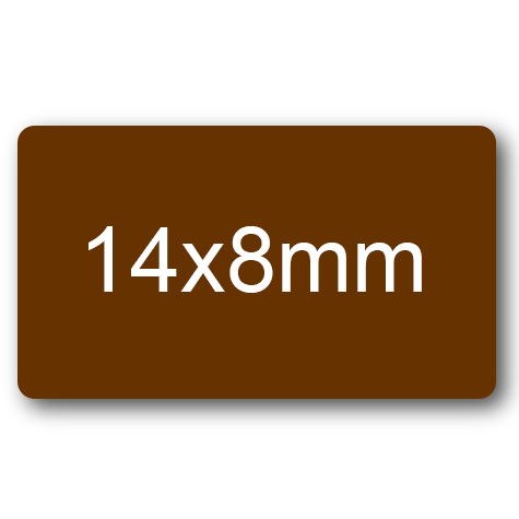 wereinaristea EtichetteAutoadesive, 14x8mm(8x14) CartaMARRONE Adesivo permanente, su foglietti da 152x125mm. 108 etichette per foglietto.
